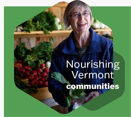 Image of Women with narrative Nourishing Vermont Communities.